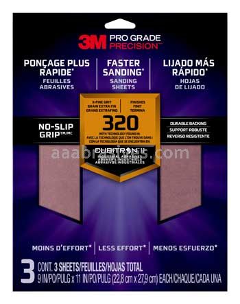 3M™ 7010416999 9 x 11 320 Grit X-Fine Pro Grade Precision™ Faster Sanding Sheets