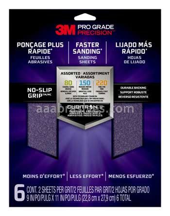 3M™ 7010417006 9 x 11 Pro Grade Precision™ Faster Sanding Sheets Assorted grits