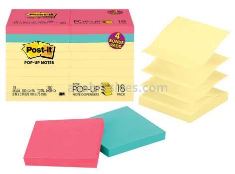 Post-it&trade; Pop-up Notes R330-14-4B 3 in x 3 in 3M 7100097993