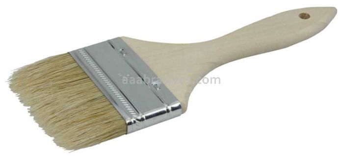 Weiler 40183 3" Vortec Pro Chip & Oil Brush White Bristle 1-3/4" Trim Length Wood Handle
