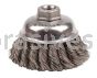 Weiler 12746 3-1/2" Single Row Knot Wire Cup Brush .020" Steel Fill 5/8"-11 UNC Nut