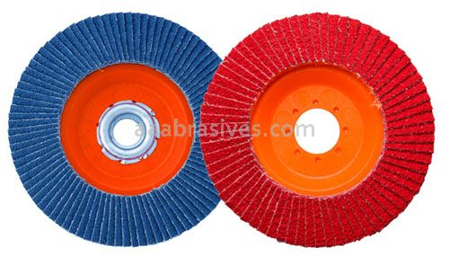 4-1/2x5/8-11 #40 Zirc, Trimmable Abrasive Flap Disc, ABS Plastic Backing