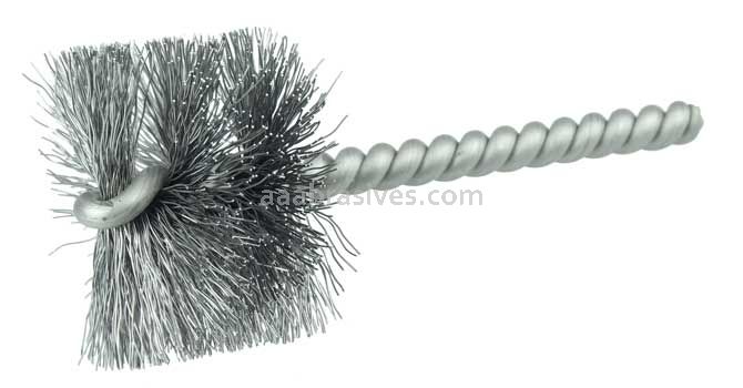 Weiler 21203 1-1/2" Power Tube Brush .008" Steel Wire Fill 1" Brush Length