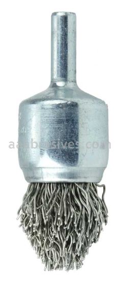 Weiler 10319 Controlled Flare Crimped Wire End Brush 3/4" .020" Stainless Steel Fill