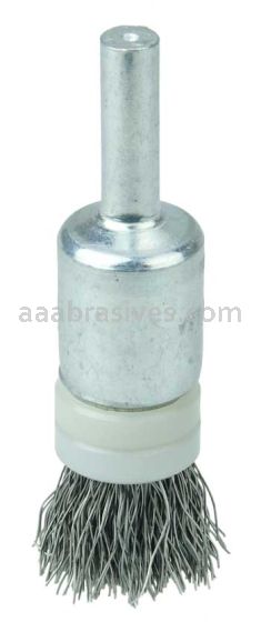 Weiler 11110 Banded Crimped Wire End Brush 1/2" .006" Stainless Steel Fill