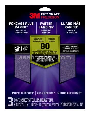 3M™ 7010417001 9 x 11 80 Grit Coarse Pro Grade Precision™ Faster Sanding Sheets