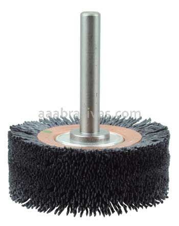 Weiler 86150 Bore-Rx 3" Diameter Internal Brush Deburring Tool .026/120 CG Crimped Fill 3/8" Stem