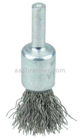 Weiler 10015 1/2" Crimped Wire End Brush .014" Stainless Steel Fill