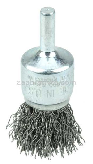 Weiler 36246 Wolverine 3/4" Crimped Wire End Brush .014" Steel Fill 1/4" Stem