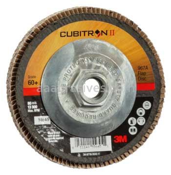 3M™ 7010308947 4-1/2 x 5/8-11 60+ Grit 967A T29 Giant Cubitron™ II Flap Disc