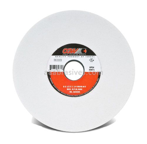 12x1-1/2x3(R/1-7-1/2x1/2), Grinding Wheel, T-5, Vitrified, WA46-I-V, White A/O