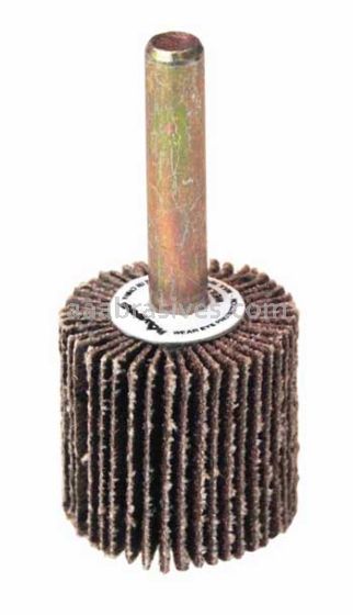 Weiler 30722 1" x 1" x 120 AO Wolverine Coated Abrasive Flap Wheel 1/4" Stem