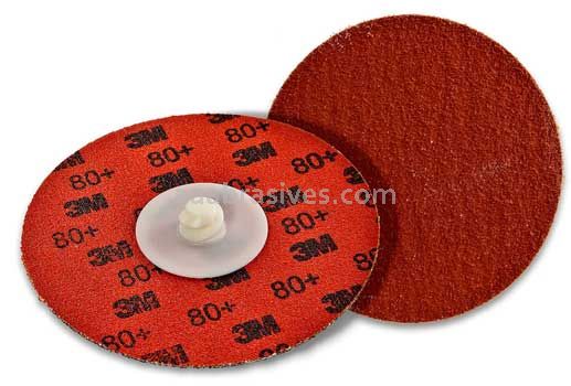 3M&trade; 7000045175 1-1/2" 80 Grit Maroon TR 984F Cubitron&trade; II Roloc&trade; Durable Edge Disc