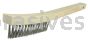 Weiler 44432 V-Groove Hand Wire Scratch Brush .012 Stainless Steel Fill Curved Handle 3 x 19 Rows