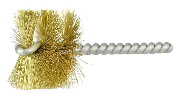 Weiler 21152 1-1/2" Power Tube Brush .008" Brass Wire Fill 1" Brush Length
