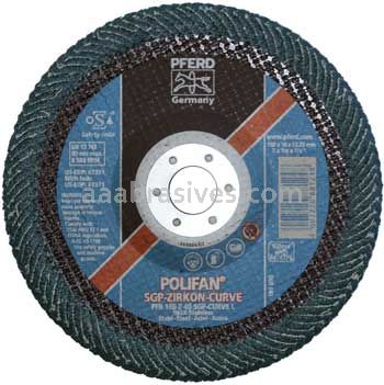 Pferd 67351 7x7/8 40 Grit Zirc Polifan Curve Large Flap Disc