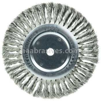Weiler 08375 8" Standard Twist Knot Wire Wheel .0118" Stainless Steel Fill 5/8" Arbor Hole