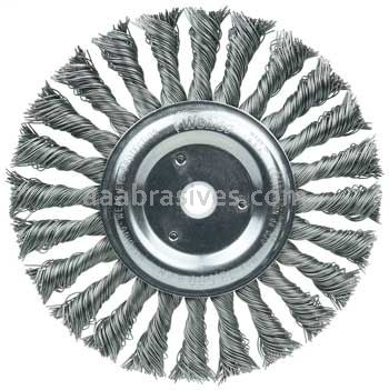 Weiler 08775 Roughneck Jr. 6" Filler Pass Weld Cleaning Brush .023" Steel Wire Fill 5/8"-1/2" Arbor Hole
