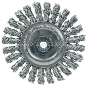 Weiler 13261 Cable Twist Knot Wire Wheel 4" .020" Steel Fill M10x1.25 Nut