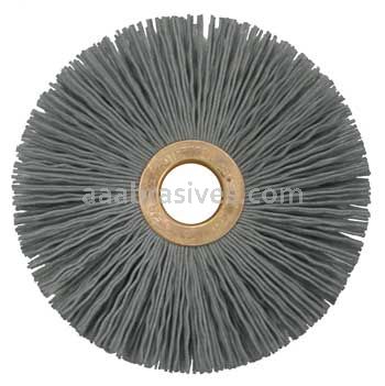 Weiler 17563 3" Small Diameter Nylox Wheel Brush .022/320 SC Crimped Fill 1/2" Arbor Hole