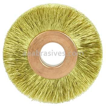 Weiler 29178 1-1/2" Small Diameter Crimped Wire Wheel .005" Brass Fill 3/8" Arbor Hole