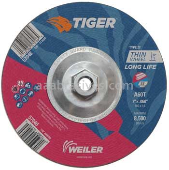 Weiler 57048 7" x .060" TIGER AO Type 27 Cutting Wheel A60T 5/8"-11 AH
