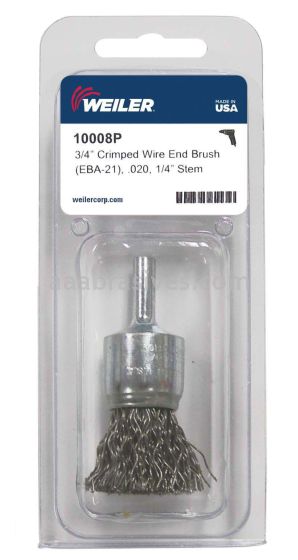 3/4" Crimped Wire End Brush, .020, Retail Pack (EBA-21)