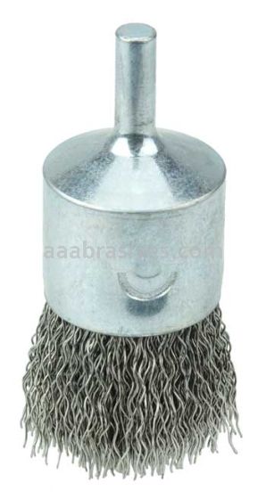 Weiler 10023 1" Crimped Wire End Brush .014" Stainless Steel Fill