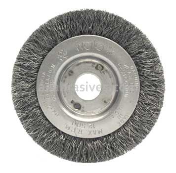 Weiler 00204 3" Narrow Face Crimped Wire Wheel .006" Steel Fill 1/2"-3/8" Arbor Hole