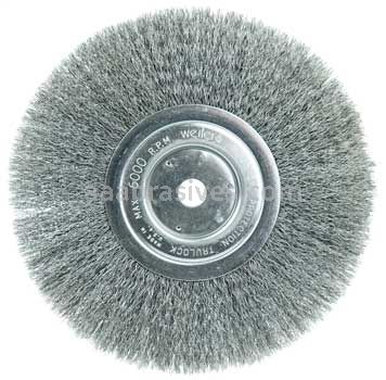 Weiler 01145 8" Narrow Face Crimped Wire Wheel .008" Steel Fill 5/8" Arbor Hole