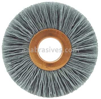 Weiler 29280 2-1/2" Small Diameter Nylox Wheel Brush .035/180 SC Crimped Fill 5/8" Arbor Hole