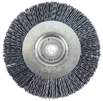 Weiler 31100 Burr-Rx 4" Narrow Face Wheel .043/120 CG Crimped Fill 1/2"-3/8" Arbor Hole