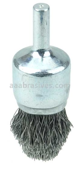 Weiler 10305 Controlled Flare Crimped Wire End Brush 3/4" .0104" Steel Fill