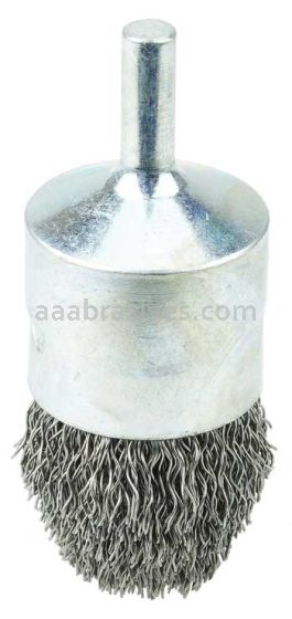 Weiler 10322 Controlled Flare Crimped Wire End Brush 1" .014" Stainless Steel Fill