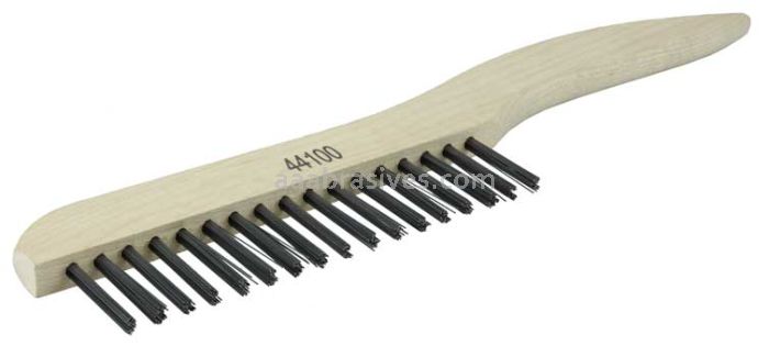 Weiler 44100 Hand Wire Scratch Brush .012 Carbon Steel Fill Shoe Handle 1 x 17 Rows
