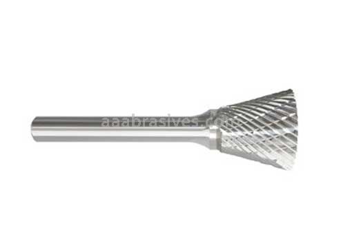 SN-61 3/32x1/8x3/32 Inverted Cone Double Cut Carbide Burr