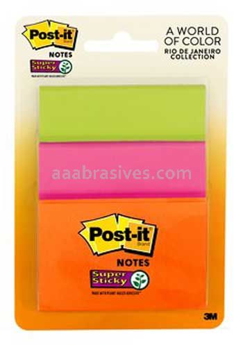Post-it™ Super Sticky Notes 3432-SSAU 3 in x 3 in Rio de Janeiro Collection 3M 7010295606