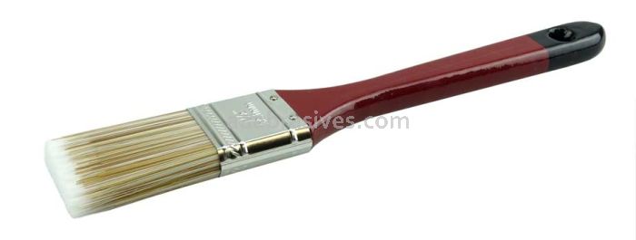 Weiler 40017 1-1/2" Flat Sash Brush Poly/Nylon Fill 2-1/4" Trim Length Red Lacquered Handle