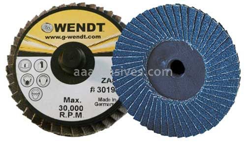 Wendt Abrasives 230186 Premium Zirconia Mini Flap Disc 3"-dia. Plastic, Internal Thread ZA120
