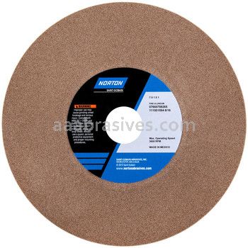 Norton 8 x 3/4 x 1 Gemini Alundum Coarse 36/46 Bench Wheel Type 01 Straight Wheels