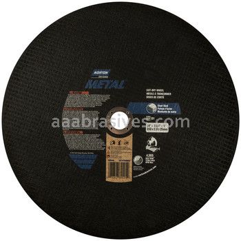 Norton 14 x 7/64 x 1 Chop Saw for Cutting Steel Studs Type 01 Straight Wheel