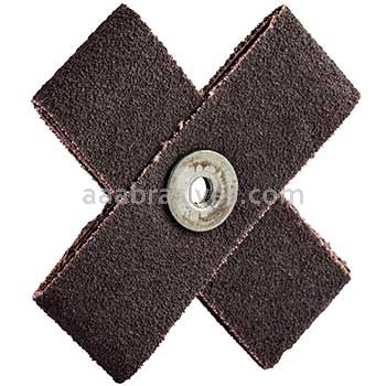 3 x 3 x 1 80 1/4-20 Merit Aluminum Oxide (8 Ply) Cross Pads