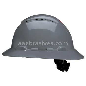 3M™ 7100239989 SecureFit™ Full Brim Hard Hat H-808SFV-UV Grey Vented 4-Pt Pressure Diffusion Ratchet Suspension W/ UVicator