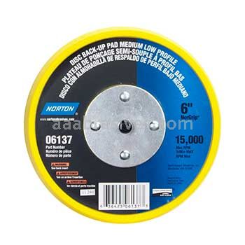 Norton 6" NorGrip Medium Low Profile Back Up Pads