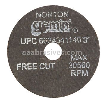 Norton 2 x 1/8 x 3/8 Gemini Free Cut D Sides ReinforcedType 01 Straight Wheels