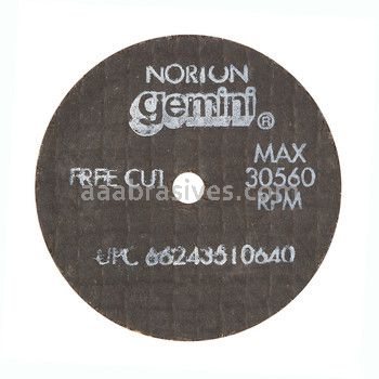 Norton 2-1/2 x 1/16 x 1/4 Gemini Free Cut D Sides Reinforced Type 01 Straight Wheels