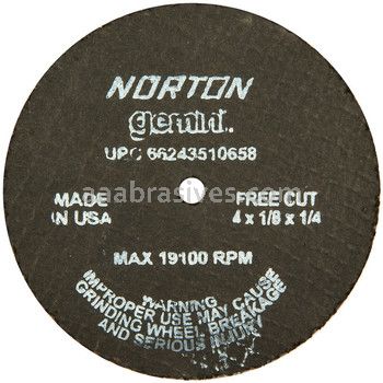 Norton 4 x 1/8 x 1/4 Gemini Free Cut D Sides Reinforced Type 01 Straight Wheels