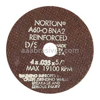 Norton 4 x .035 x 3/4 A60-OBNA2 D Sides Reinforced Type 01 Straight Wheels