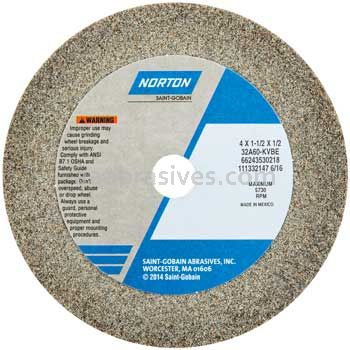 Norton 4 x 1-1/2 x 1/2 32A60-KVBE Rim 1/2 Back 1/2 Type 06 Straight Cup Wheels
