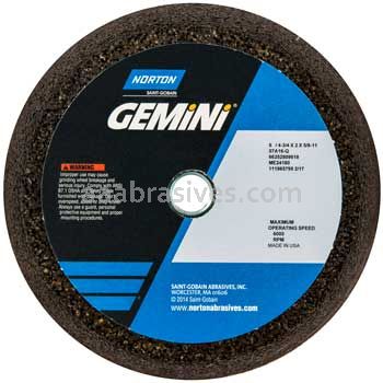 Norton 6 x 4-3/4 x 2 x 5/8-11 Rim 1-1/2 Back 3/4 Gemini 57A16-Q ME24180 E98728 NCRH Steel Bushing Type 11 Flaring Cup Wheels